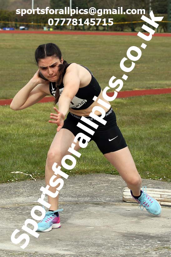 Shot putt, 2021 NECAA Open Graded Meeting, Morpeth. Photo: David T. Hewitson/Sports for All Pics
